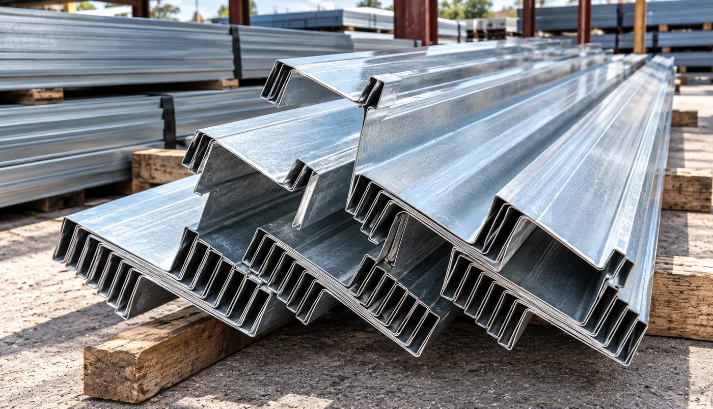 Stacked galvanised Z-purlins